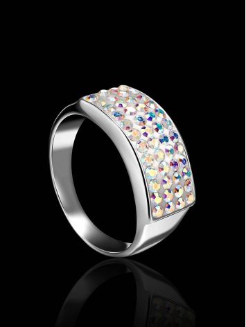 Chameleon Color Crystal Ring In Sterling Silver The Eclat, Ring Size: 9 / 19, image , picture 2