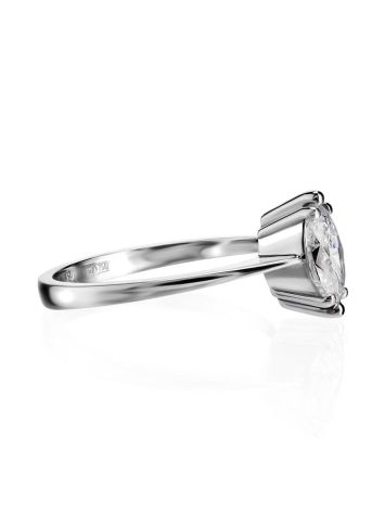White Gold Ring With Bold Solitaire Diamond, Ring Size: 7 / 17.5, image , picture 3