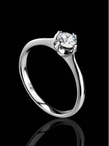 Solitaire Diamond Ring In White Gold, Ring Size: 7 / 17.5, image , picture 2