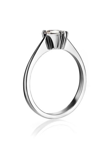 Solitaire Pear Cut Diamond Ring In White Gold, Ring Size: 8 / 18, image , picture 3