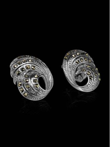 Silver Latch Back Earrings With Marcasites The Lace, image , picture 2