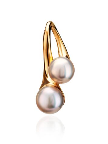 Twisted Gold-Plated Pendant With Creamrose Cultured Pearls The Serene, image , picture 3