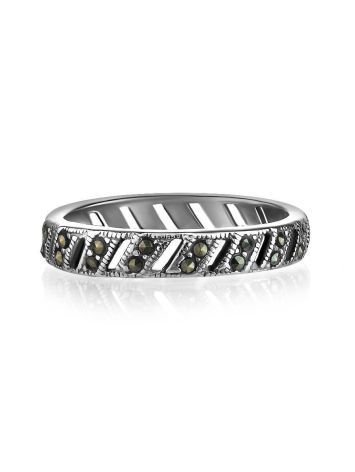 Sterling Silver Ring With Marcasites The Lace, Ring Size: 6.5 / 17, image , picture 3
