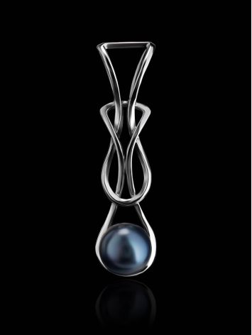 Sterling Silver Pendant With Night Blue Cultured Pearl The Serene, image , picture 2