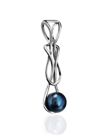 Sterling Silver Pendant With Night Blue Cultured Pearl The Serene, image , picture 3