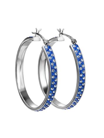 Bold Crystal Hoop Earrings In Sterling Silver The Eclat, image 