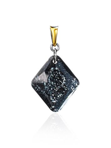 Bold Gold Plated Pendant With Black Crystal The Fame, image , picture 4