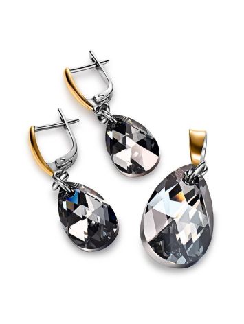 Crystal Dangles in Gold Plated Silver The Fame, image , picture 4