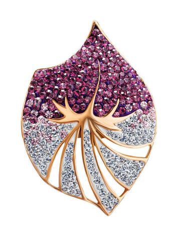 Flat Gold-Plated Pendant With Multicolor Crystals The Jungle, image 