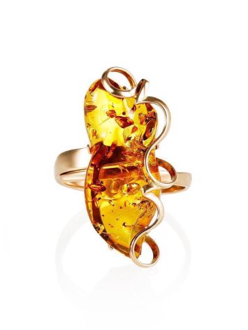 Handcrafted Amber Golden Cocktail Ring The Rialto, Ring Size: Adjustable, image , picture 4