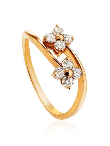 Floral Diamond Ring In Gold, Ring Size: 8 / 18, image 