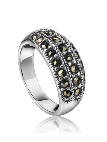 Sterling Silver Band Ring With Marcasites The Lace, Ring Size: 5.5 / 16, image 