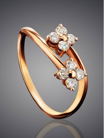 Floral Diamond Ring In Gold, Ring Size: 8 / 18, image , picture 2