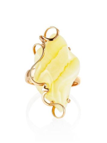 Natural Cloudy Amber Golden Ring The Rialto, Ring Size: Adjustable, image , picture 3