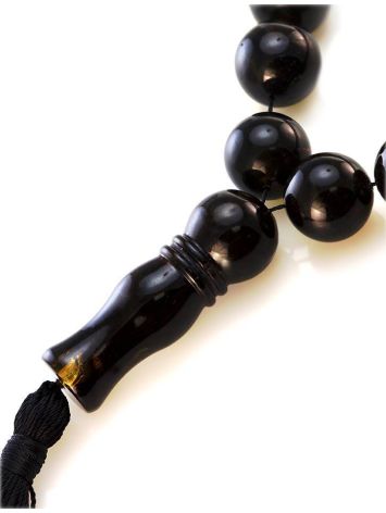 33 Black Amber Islamic Prayer Beads With Tassel, image , picture 2