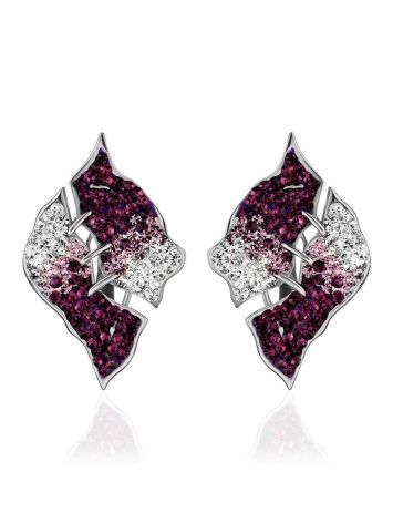 Bold Silver Earrings With Multicolor Crystals The Eclat, image , picture 4