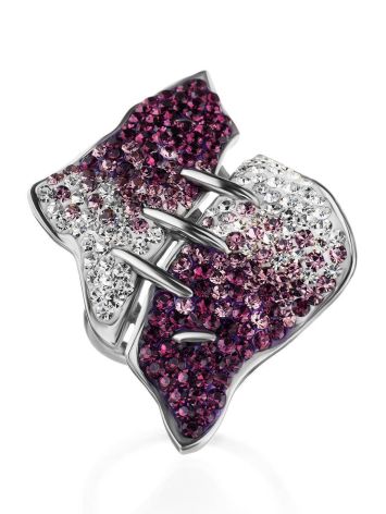 Multicolor Crystal Cocktail Ring In Silver The Eclat, Ring Size: 8 / 18, image , picture 4