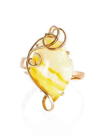 Handcrafted Amber Golden Ring The Rialto, Ring Size: Adjustable, image , picture 3