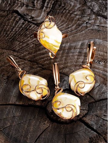 Handcrafted Amber Golden Ring The Rialto, Ring Size: Adjustable, image , picture 4