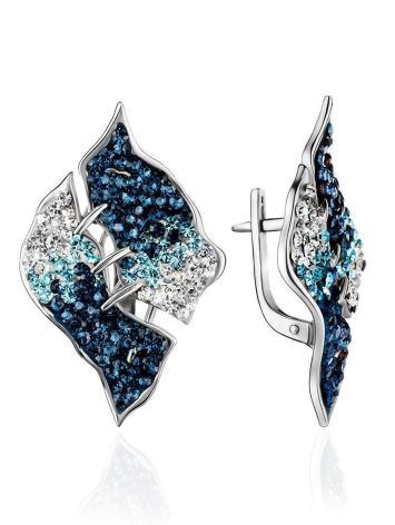 Bold Blue Crystal Earrings In Sterling Silver The Eclat, image 