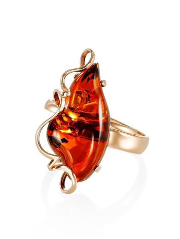 Handcrafted Golden Amber Cocktail Ring The Rialto, Ring Size: Adjustable, image , picture 3