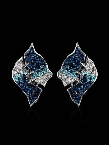 Bold Blue Crystal Earrings In Sterling Silver The Eclat, image , picture 2