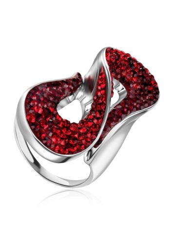 Red Crystal Cocktail Ring The Eclat, Ring Size: 8 / 18, image 