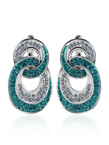 Green And White Crystal Earrings The Eclat, image 