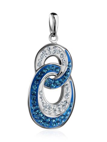 Sterling Silver Pendant With Blue And White Crystals The Eclat, image , picture 3
