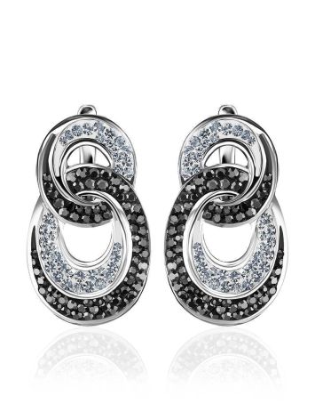 Crystal Encrusted Earrings In Sterling Silver The Eclat, image 