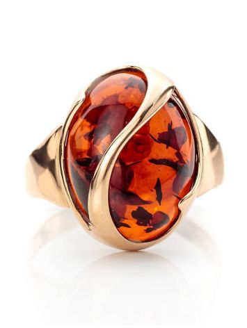 Cognac Amber Ring In Gold, Ring Size: 9.5 / 19.5, image , picture 3