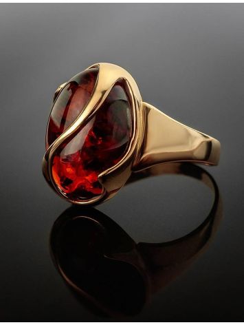 Cognac Amber Ring In Gold, Ring Size: 9.5 / 19.5, image , picture 2