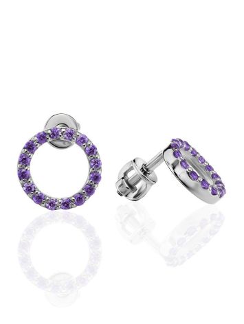 Violet Crystal Studs In Sterling Silver The Aurora, image 