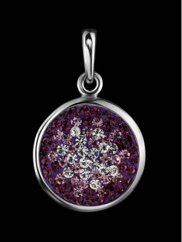 Round Silver Pendant With Purple Crystals The Eclat, image , picture 2