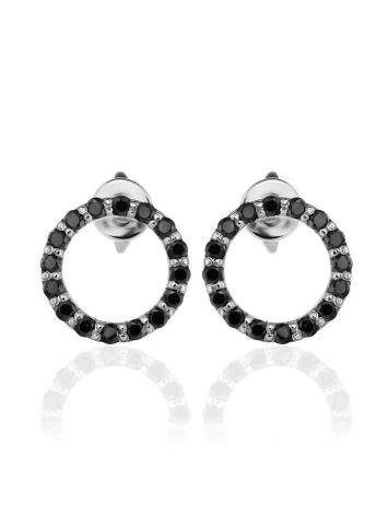 Round Black Crystal Studs The Aurora, image , picture 4
