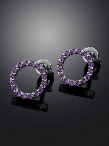 Violet Crystal Studs In Sterling Silver The Aurora, image , picture 2