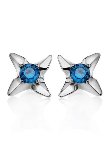 Deep Blue Crystal Studs In Sterling Silver The Aurora, image , picture 4