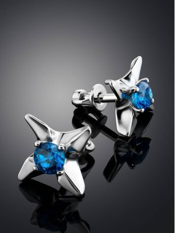 Deep Blue Crystal Studs In Sterling Silver The Aurora, image , picture 2