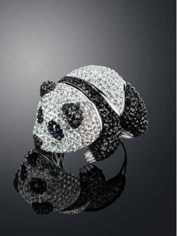Crystal Encrusted Panda Ring The Jungle, Ring Size: 10 / 20, image , picture 2