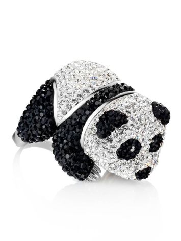 Crystal Encrusted Panda Ring The Jungle, Ring Size: 10 / 20, image 