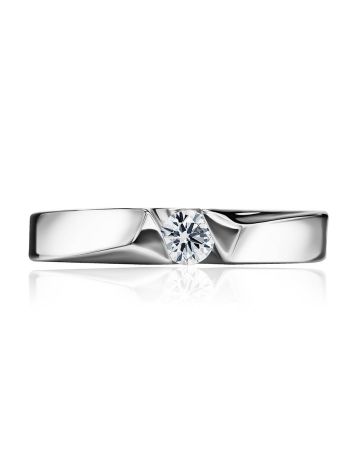 White Gold Ring With Solitaire Diamond, Ring Size: 6.5 / 17, image , picture 3