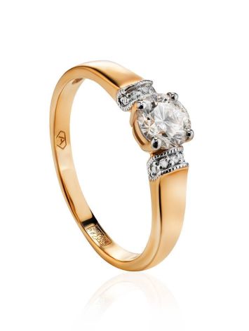 Yellow Gold Ring With Diamonds, Ring Size: 7 / 17.5, image 