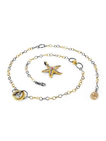Gold Plated Necklace With Star Shaped Pendant, image , picture 4