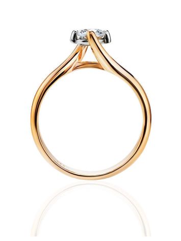 Golden Ring With Solitaire Diamond, Ring Size: 8 / 18, image , picture 3