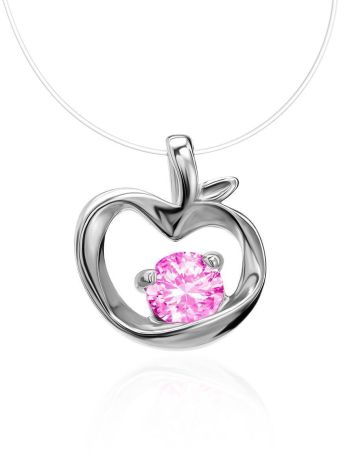 Invisible Necklace With Pink Crystal The Aurora, image 