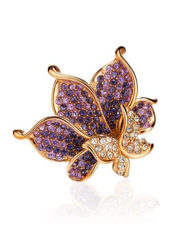 Gold-Plated Cocktail Ring With Multicolor Crystals The Jungle, Ring Size: 9 / 19, image , picture 3