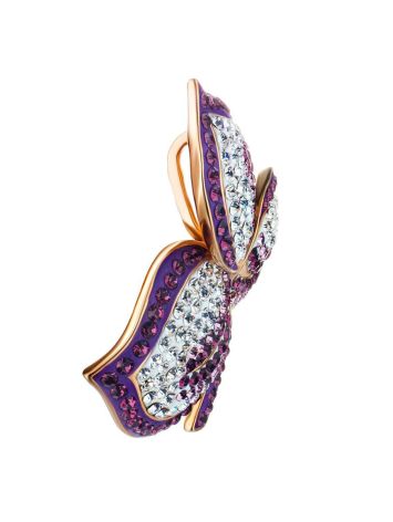 Gold Plated Floral Pendant With Purple And White Crystals The Jungle, image , picture 4