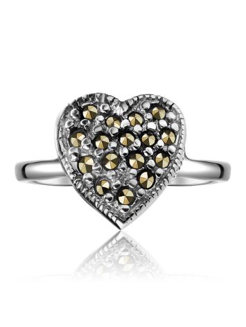 Silver Heart Shape Ring with Marcasites The Lace, Ring Size: 6.5 / 17, image , picture 3