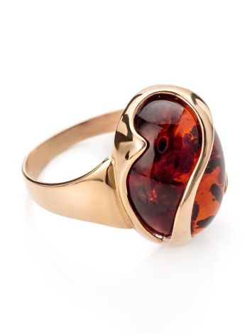 Cognac Amber Ring In Gold, Ring Size: 9.5 / 19.5, image 