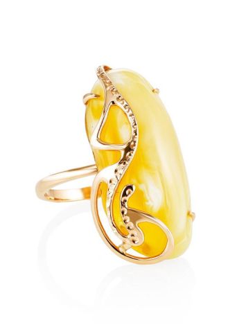 Honey Amber Golden Ring The Triumph, Ring Size: Adjustable, image 